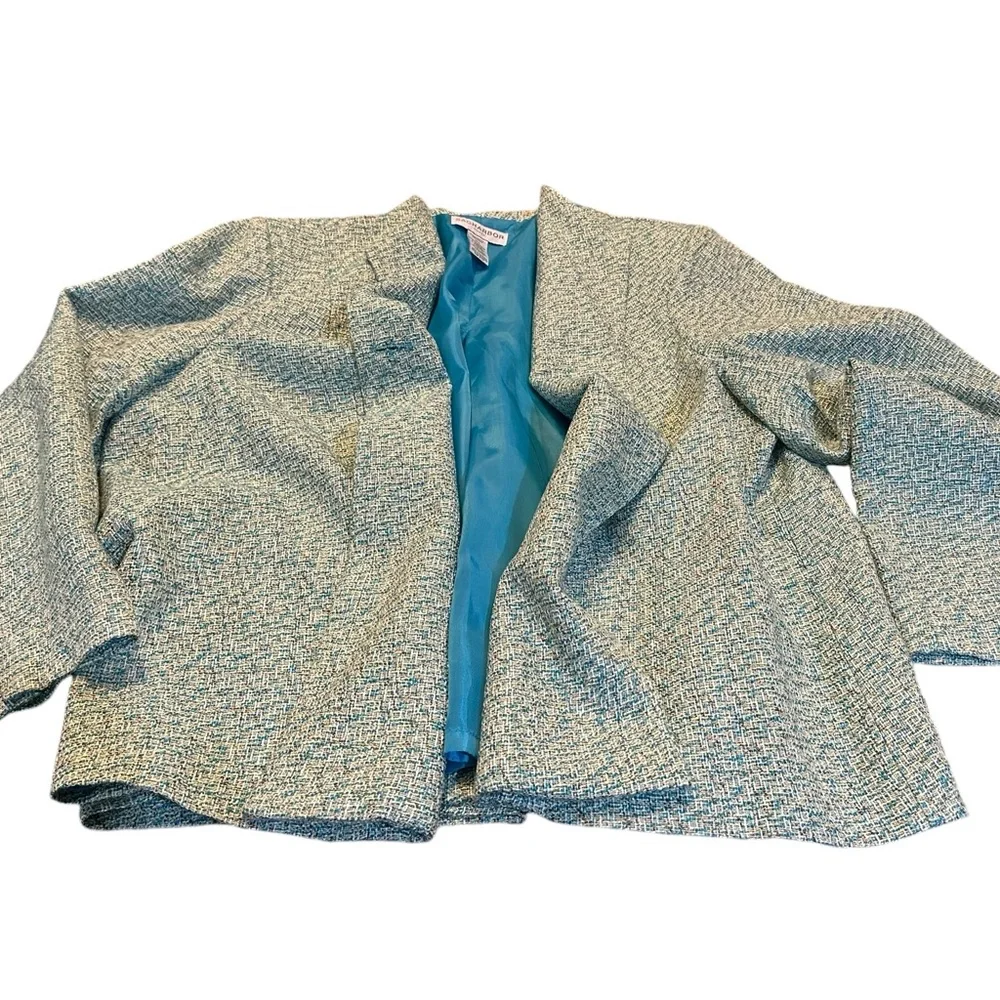 Sag Harbor Blazer size 20 has shoulder pads aqua blue‎ sea foam green